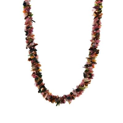 Cruzeiro Rainbow Tourmaline Necklace with Magnetic Lock in Sterling Silver 302.10cts