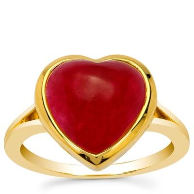Ruby Quartz Ring in Gold Plated Sterling Silver 5.70cts
