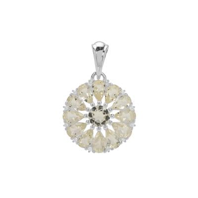 Serenite Pendant with White Zircon in Sterling Silver 3.25cts