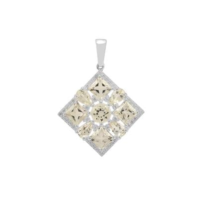 Serenite Pendant with White Zircon in Sterling Silver 3.55cts
