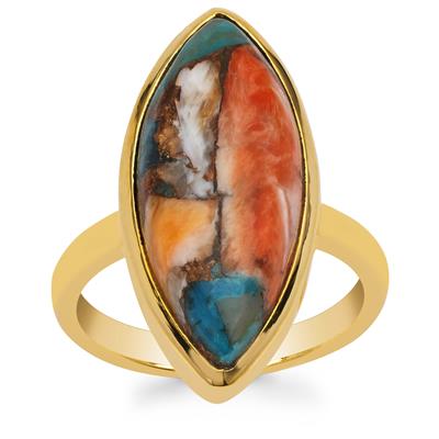 Oyster Copper Mojave Ring in Gold Plated Sterling Silver 10.20cts