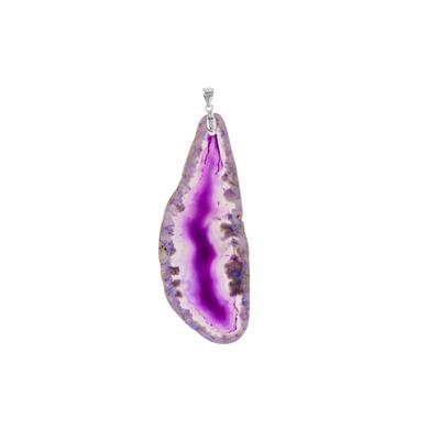 Purple Agate Pendant in Sterling Silver 67.35cts 