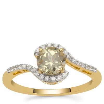 Csarite® Ring with White Zircon in 9K Gold 1ct