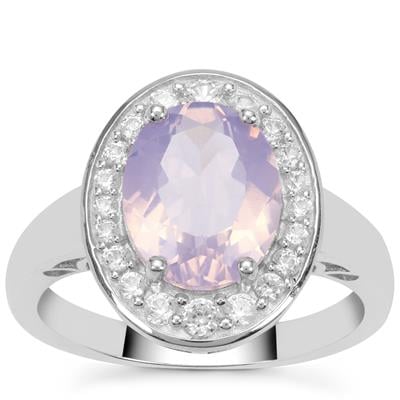 Boquira Lavender Quartz Ring with White Zircon in Sterling Silver 3cts