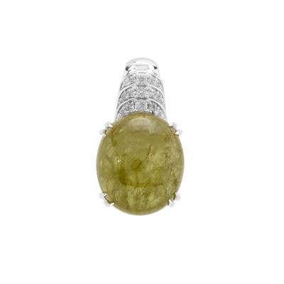 Grossular Pendant with White Zircon in Sterling Silver 11.45cts