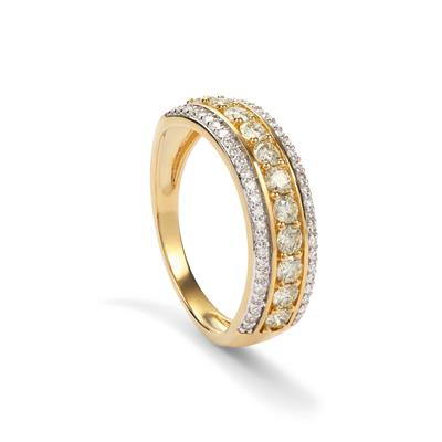 Yellow, White Diamond Ring in 9K Gold Gemporia