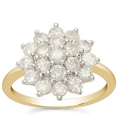 Diamonds Ring in 9K Gold 1.45cts