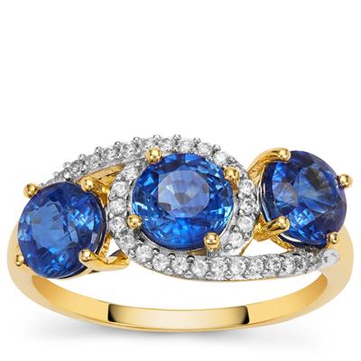 Nilamani Ring with White Zircon in 9K Gold 3.55cts