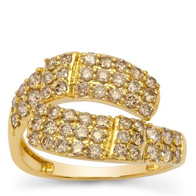 Argyle Champagne Diamonds Ring in 9K Gold 1ct