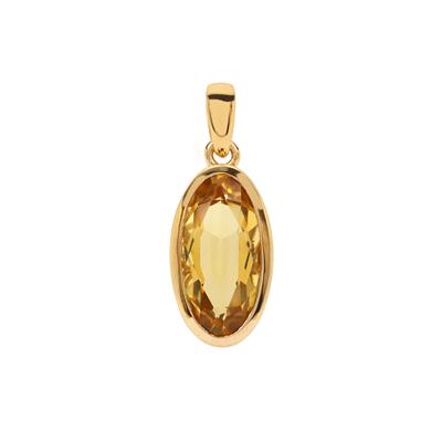 Idar Citrine Pendant in Gold Plated Sterling Silver 5.85cts