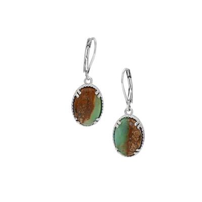 Prase Green Opal Earrings in Sterling Silver 9.85cts