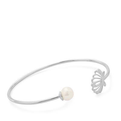 Kaori Cultured Pearl Bangle in Sterling Silver (8mm)