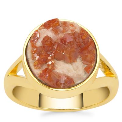 Drusy Vanadinite Ring in Gold Plated Sterling Silver 10.25cts