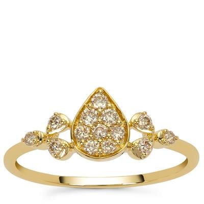 Golden Ivory Diamond Ring in 9K Gold 0.26ct