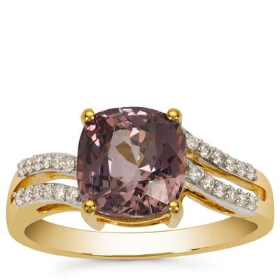 Burmese Spinel Ring with Diamonds in 18K Gold 3.45cts