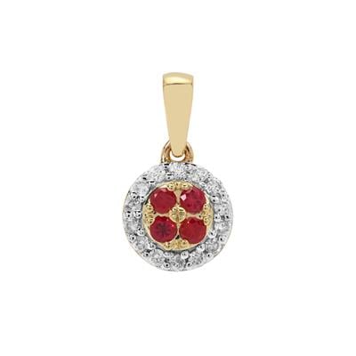Greenland Ruby Pendant with Canadian Diamond in 9K Gold 0.30ct