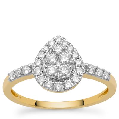 Diamonds Ring in 9K Gold 0.54ct