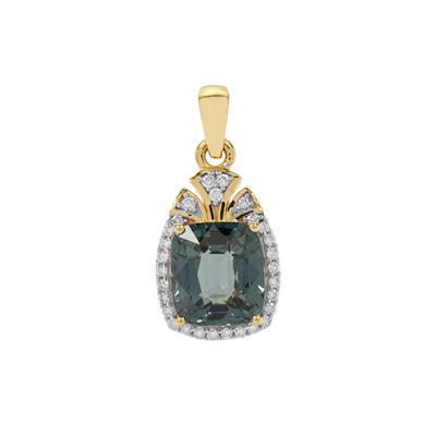 Burmese Spinel Pendant with Diamonds in 18K Gold  3.26cts