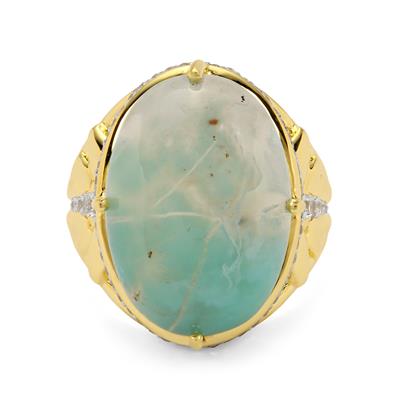 Aquaprase™ Ring with White Topaz in Gold Plated Sterling Silver 15cts