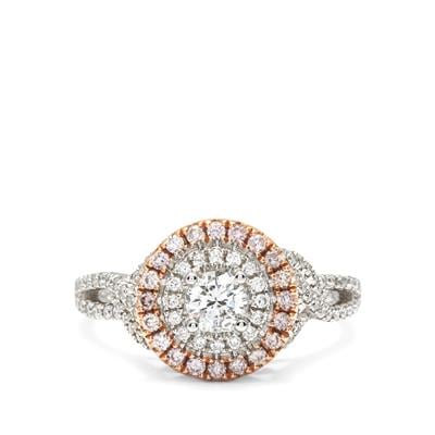 Diamond Ring in 14K Two Tone Gold 0.98ct