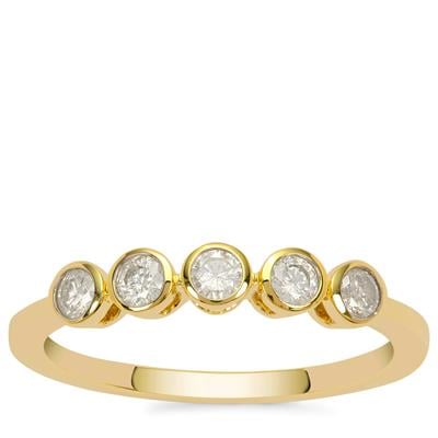 Diamonds Ring in 9K Gold 0.37cts