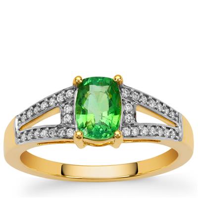 Paraiba Tourmaline Ring with Diamond in 18K Gold 1.15cts 