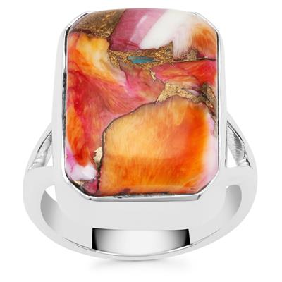 Multi-Colour Oyster Copper Mojave Turquoise Ring in Sterling Silver 15cts