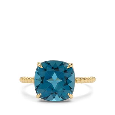 London Blue Topaz Ring in 9K Gold 7.10cts