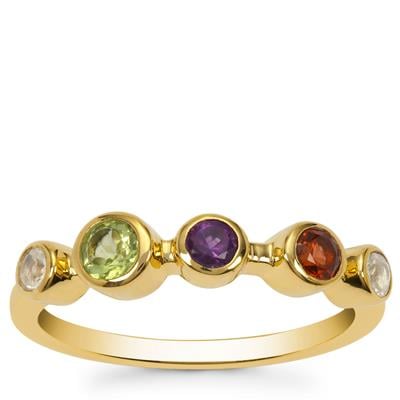 Multi-Gemstone in Gold Plated Sterling Silver 0.50ct