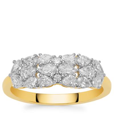 Diamonds Ring in 18K Gold 1cts