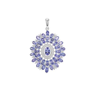 AA Tanzanite Pendant with White Topaz in Sterling Silver 10cts