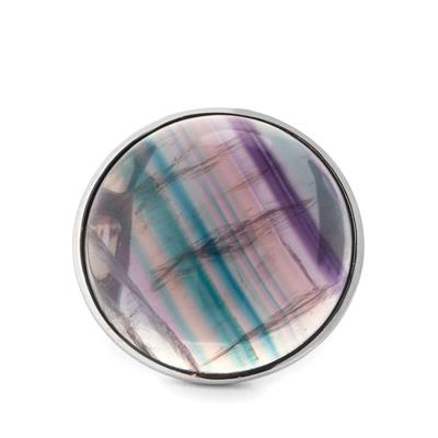 Rainbow Fluorite Ring in Sterling Silver 41.26cts