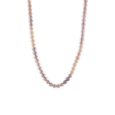 Ombre Lavender Freshwater Cultured Pearl Necklace in Gold Plated Sterling Silver (6.50 to 7.50mm)