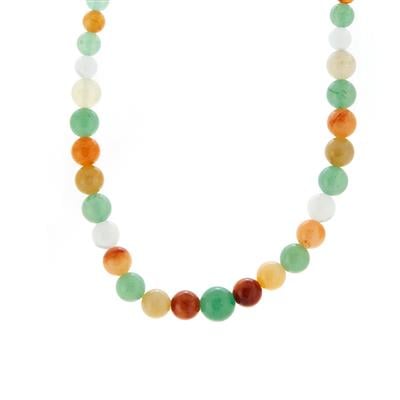 Natural Jinsi Jade Necklace With White Topaz in Gold Tone Sterling Silver 210.21cts
