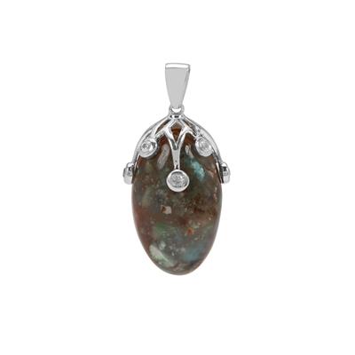 Aquaprase™ Pendant with White Zircon in Sterling Silver 37.15cts