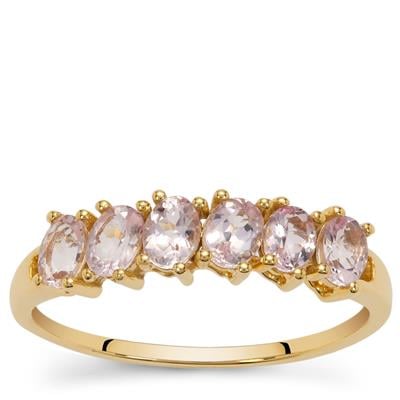 Imperial Pink Topaz Ring in 9K Gold 1ct