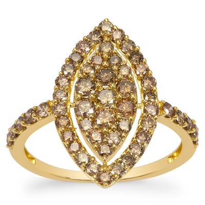 Cape Champagne Diamonds Ring in 9K Gold 1.20cts