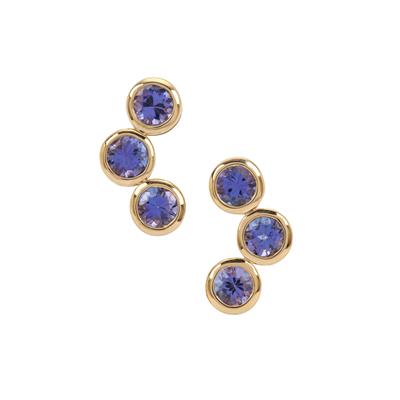 AA Tanzanite Earrings in 9K Gold 1.65cts 