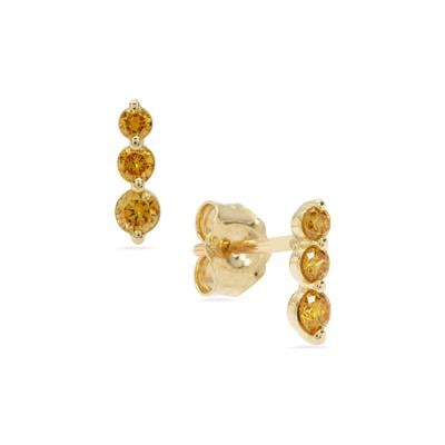 Natural Fire Diamond Earrings in 9K Gold 0.25ct