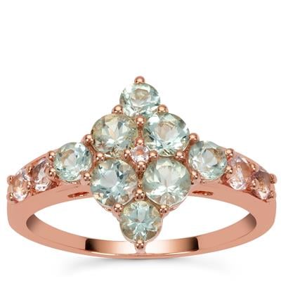 Aquaiba™ Beryl Ring With Cherry Blossom™ Morganite in 9K Rose Gold 1.15cts