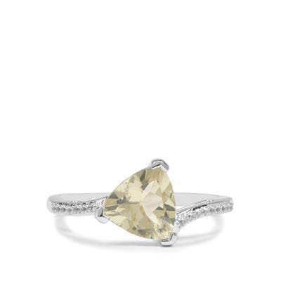 Serenite Ring with White Zircon in Sterling Silver 1.60cts