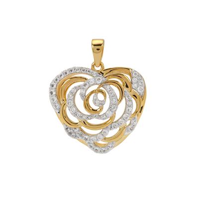 White Topaz Pendant in Gold Plated Sterling Silver 0.80cts