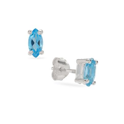 Swiss Blue Topaz Earrings in Sterling Silver 0.85ct