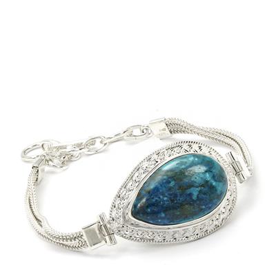 Namibian Chrysocolla Bracelet in Sterling Silver 18.25cts