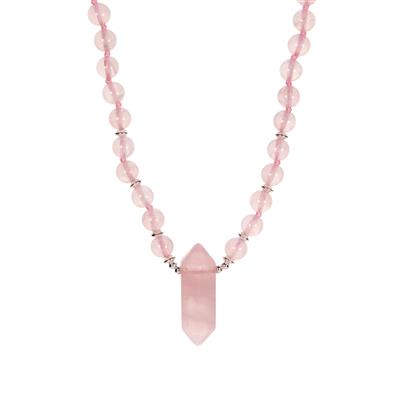 Rose Quartz Necklace in Sterling Silver 129cts