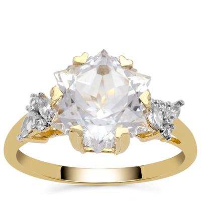 Wobito Snowflake Cullinan Topaz Ring with White Zircon in 9K Gold 6.05cts