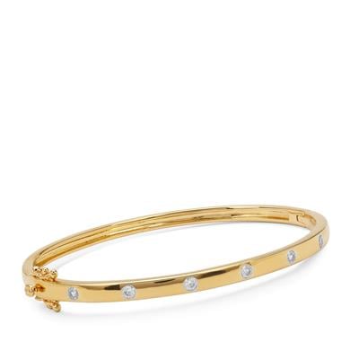 White Zircon Bangle in Gold Plated Sterling Silver 1cts