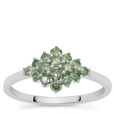  Seafoam Green Diamonds Ring in 9K White Gold 0.50cts