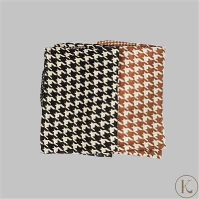 Kimbie Houndstooth Lightweight Scarf - Available in Black or Tan 