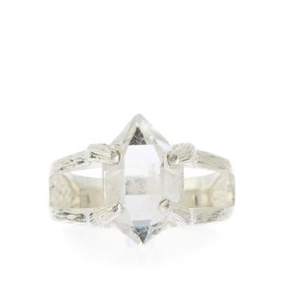 Herkimer Quartz Ring in Sterling Silver 11ct